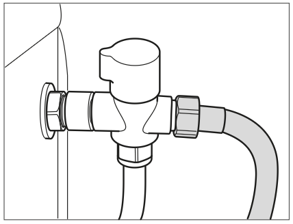 Étape 5 : Visser le flexible sur la sortie latérale du T
