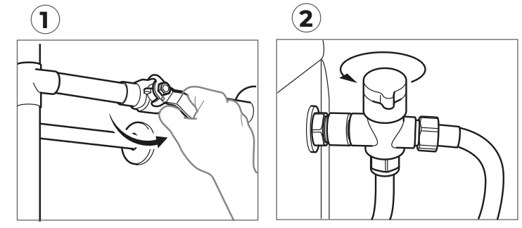 Étape 7 : Rouvrir l'arrivée d'eau et tester l'installation