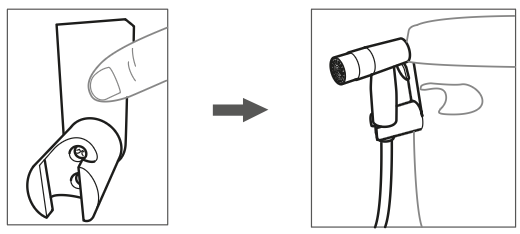 Étape 8a : Accrocher au réservoir des toilettes